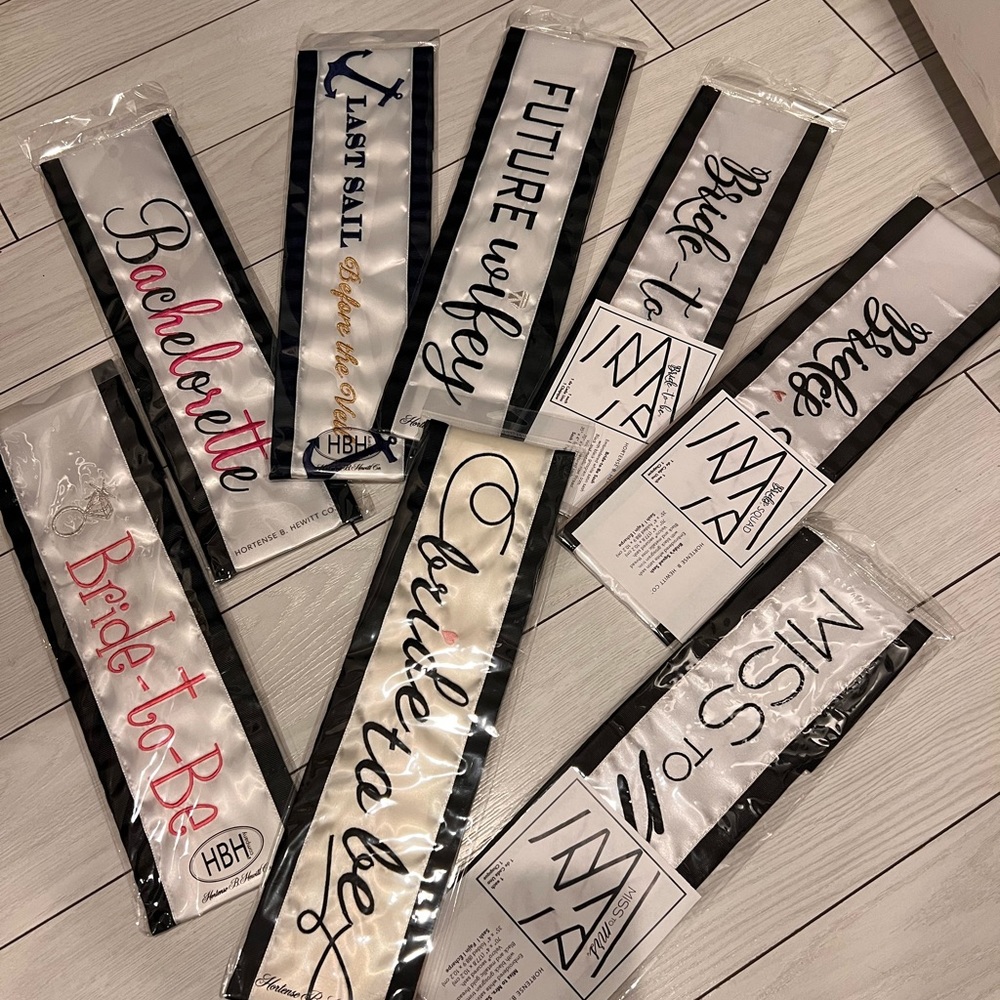 NWT Bachelorette Sashes / Bridal Sashes